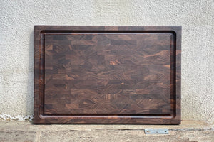 Walnut end grain cutting board made in San Francisco, CA.  Mac Cutting Boards sourced all the woods in the United States.