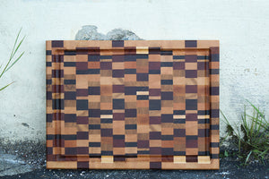 "Chaos" End Grain Cutting Board handmade by Mac Cutting boards from San Francisco, CA
